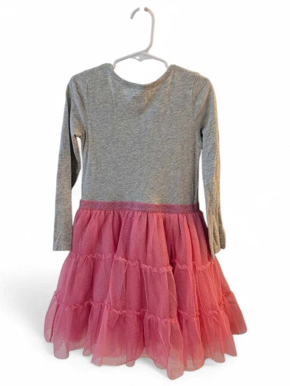 The Children's Place Girls Grey Top with Pink Tulle 'Mini Diva' Dress Size 5T
